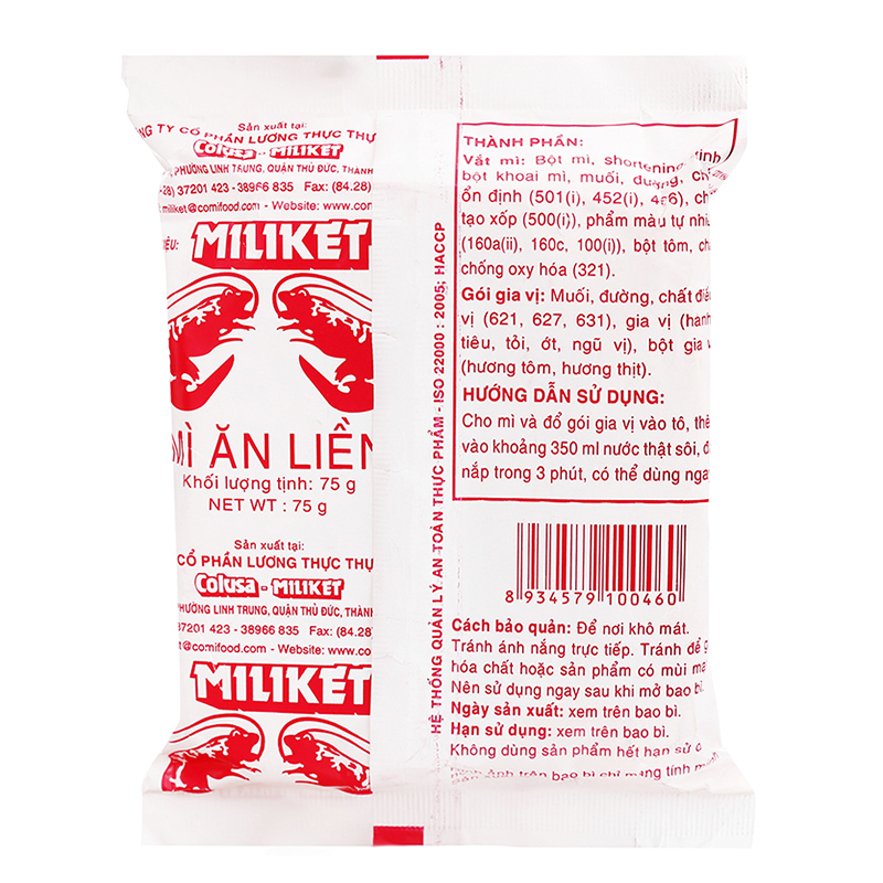 Mi Goi Miliket 2 Tom Giấy Trắng 75g Tạp Hoa Việt Chuyen Sỉ Lẻ