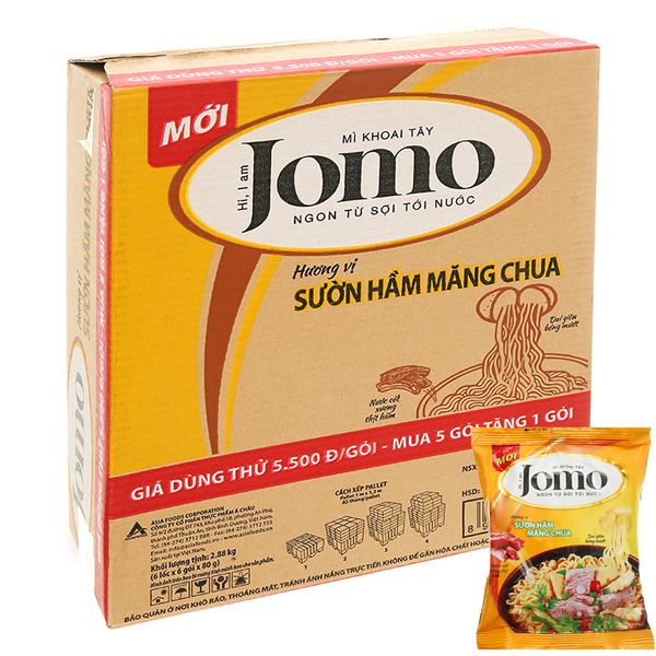  Mì Jomo vị sườn hầm măng chua thùng 30 gói x 80 g 
