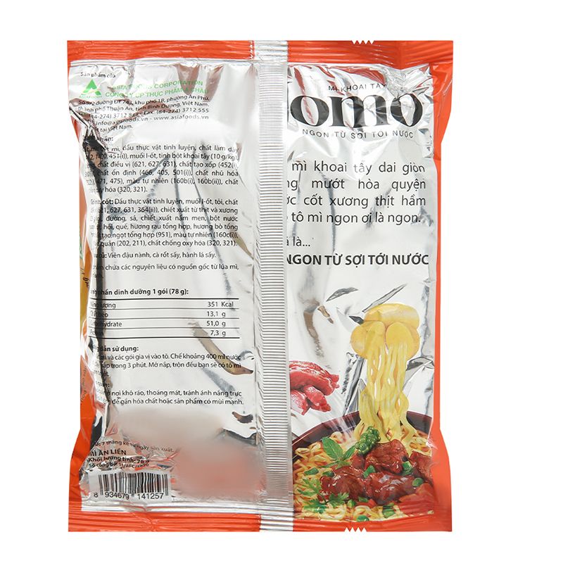  Mì Jomo vị xốt bò hầm gói 78 g 