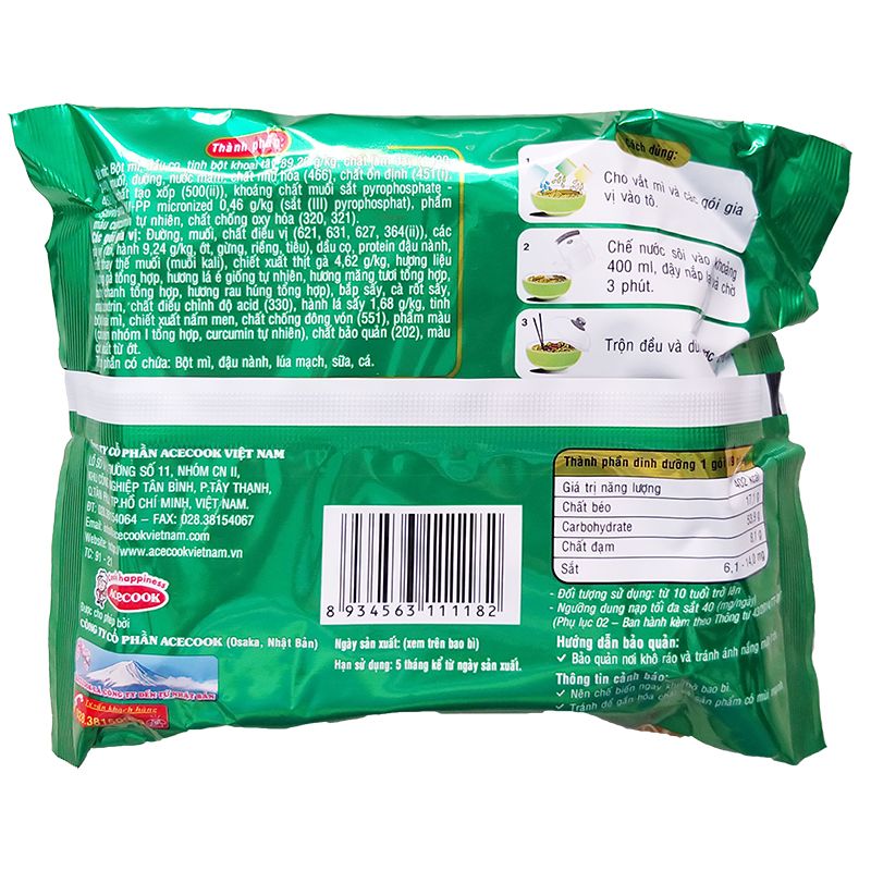  Mì khoai tây Acecook Potato King vị gà hấp hành thùng 24 gói x 85g 