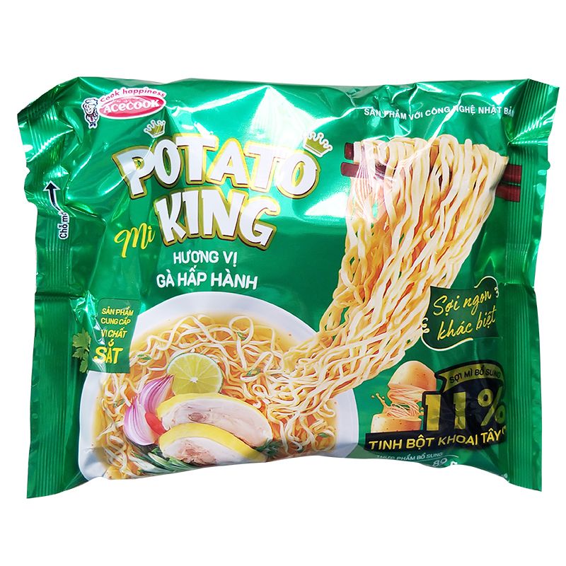  Mì khoai tây Acecook Potato King vị gà hấp hành thùng 24 gói x 85g 