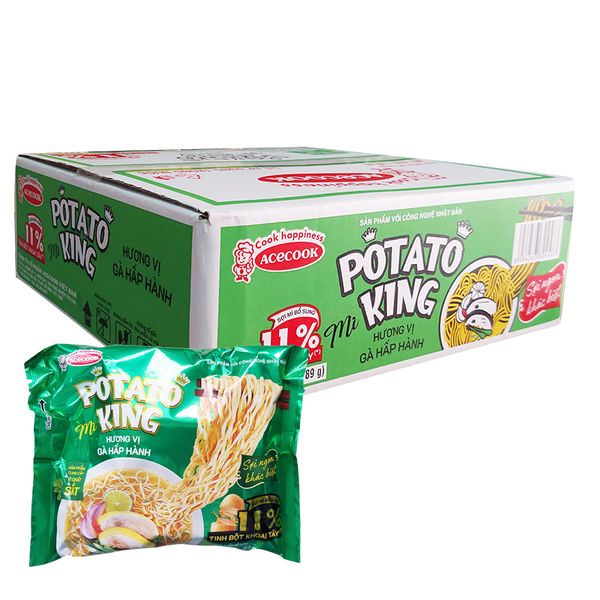  Mì khoai tây Acecook Potato King vị gà hấp hành thùng 24 gói x 85g 