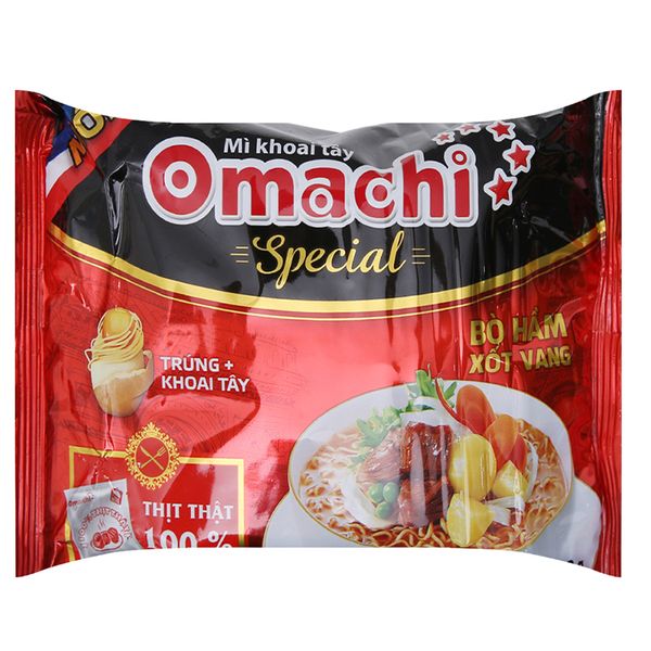  Mì khoai tây Omachi Special bò hầm xốt vang gói  92g 