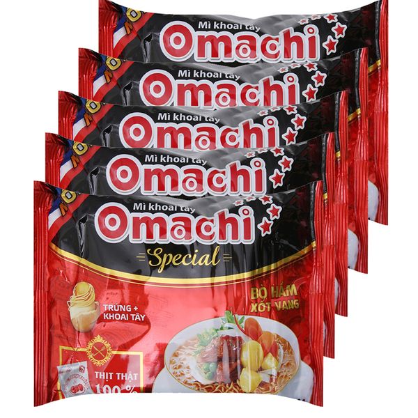  Mì khoai tây Omachi Special bò hầm xốt vang lốc 5 gói x 92g 