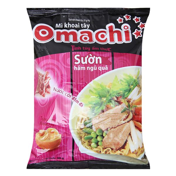  Mì khoai tây Omachi sườn hầm ngũ quả gói 80g 