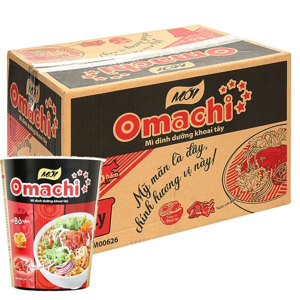  Mì khoai tây Omachi xốt bò hầm thùng 24 ly x 68g 