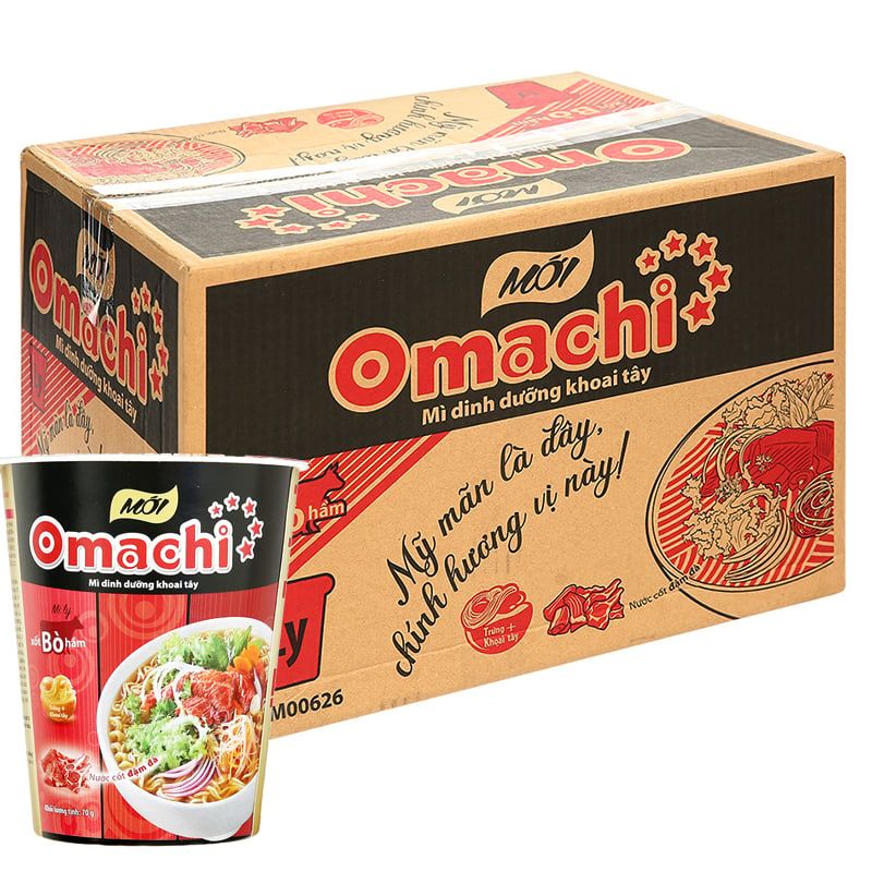  Mì khoai tây Omachi xốt bò hầm ly 68g 