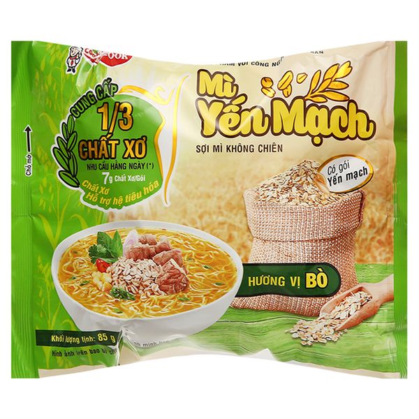  Mì không chiên Yến Mạch hương vị bò gói 85g 