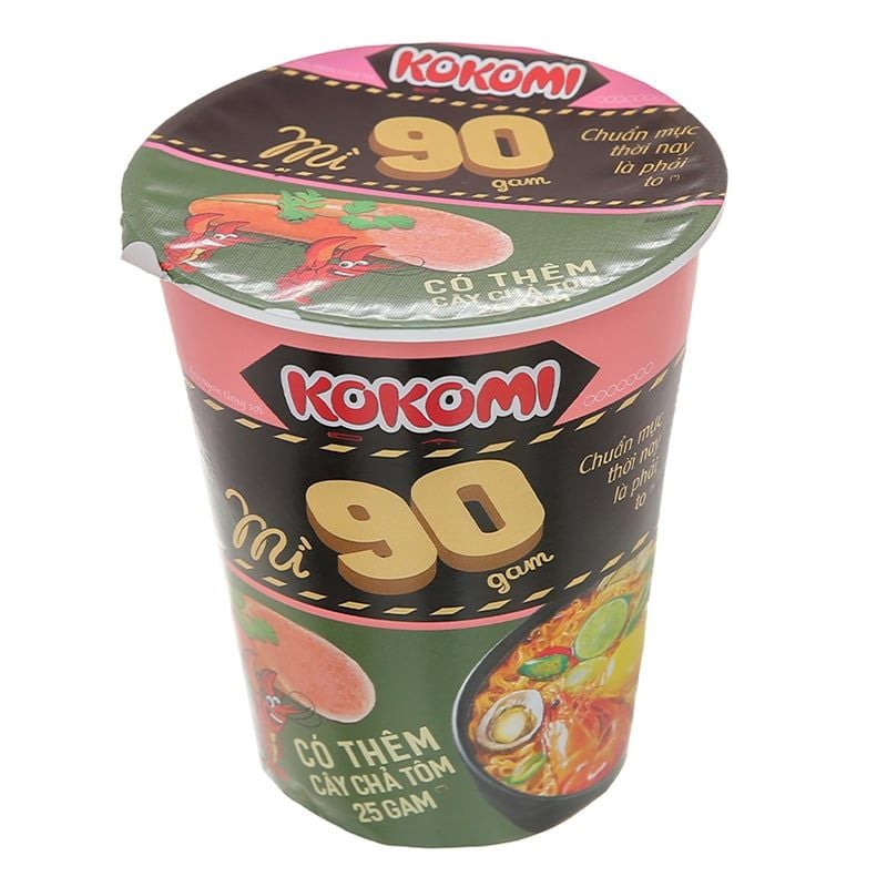  Mì Kokomi Đại vị tôm chua cay có cây chả tôm thùng 24 ly x 90g 