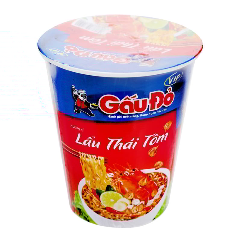 Mì lẩu thái tôm Gấu Đỏ ăn liền ly 65g Chuỗi Tạp Hóa Việt Chuyên Sỉ