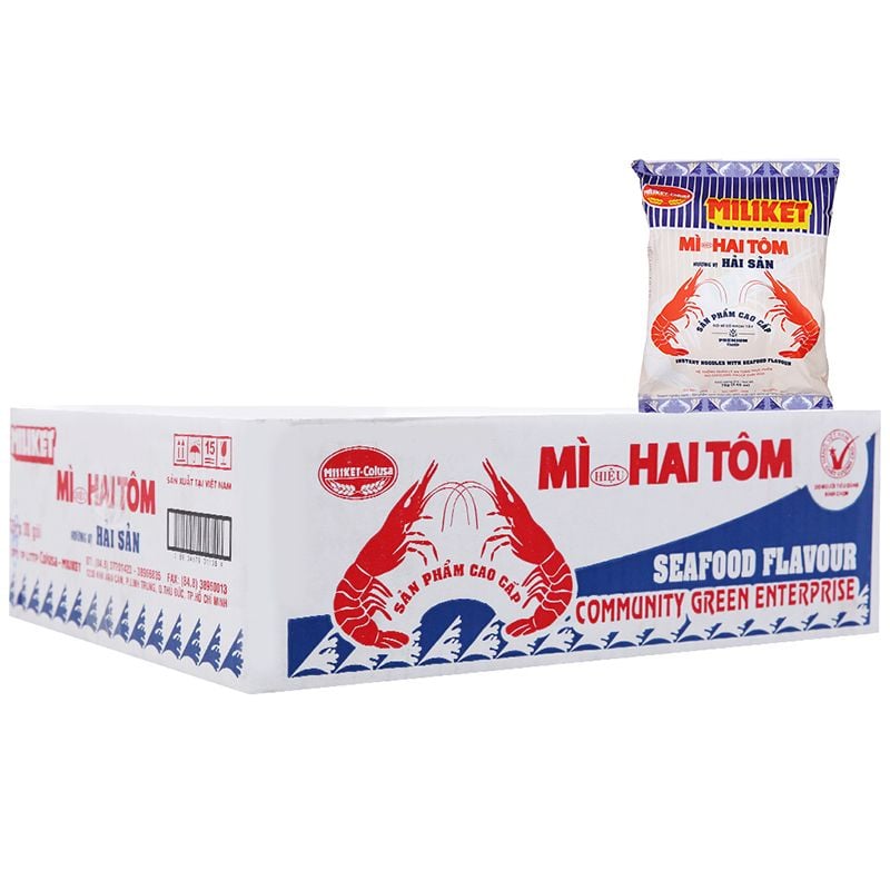  Mì Miliket hai Tôm Cao cấp hải sản thùng 30 gói x 75g 