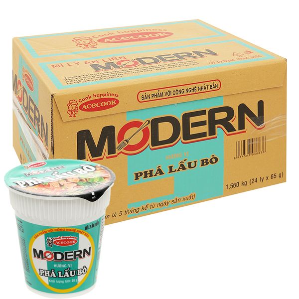  Mì Modern phá lấu bò thùng 24 ly x 65g 