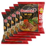  Mì nấu 4 phút Omachi vị bò hầm thùng 30 gói x 100g 