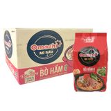  Mì nấu 4 phút Omachi vị bò hầm lốc 10 gói x 100g 