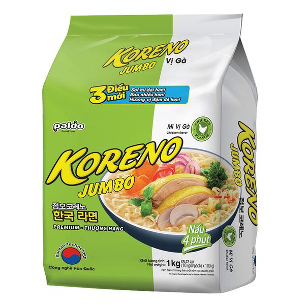  Mì nấu Jumbo Koreno vị gà gói 1 Kg 