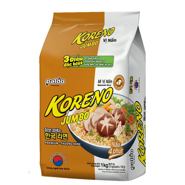  Mì nấu Jumbo Koreno vị nấm gói 1 Kg 