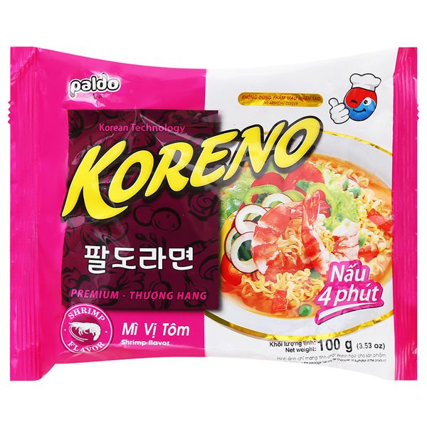  Mì nấu Koreno paldo vị tôm gói 100g 