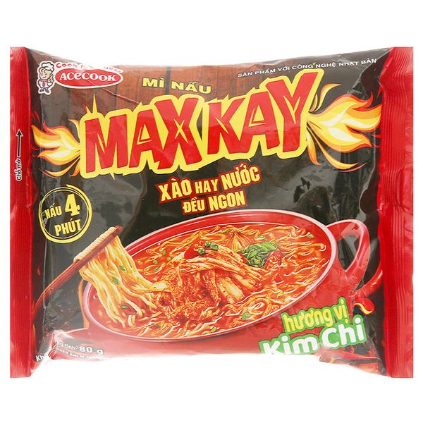  Mì nấu Maxkay vị kim chi gói 80g 