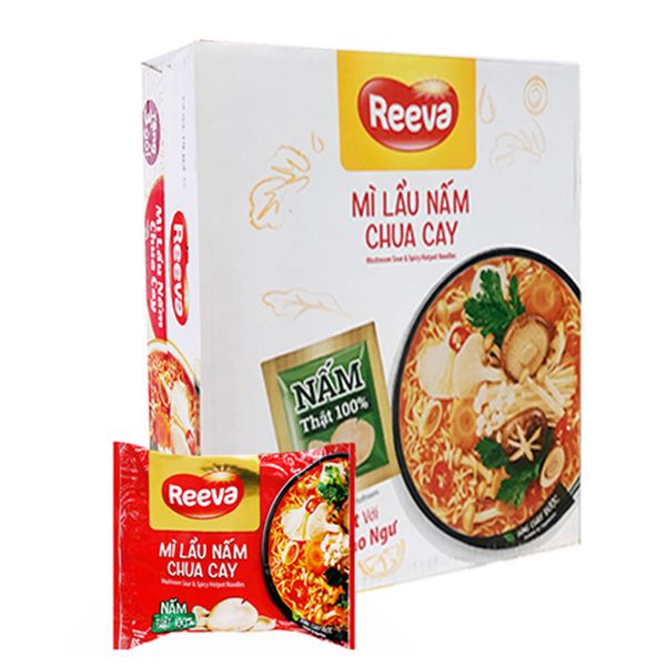  Mì Reeva 3 Miền lẩu nấm chua cay thùng 30 gói x 85 g 