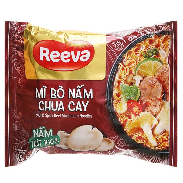  Mì Reeva bò nấm chua cay gói 85g 