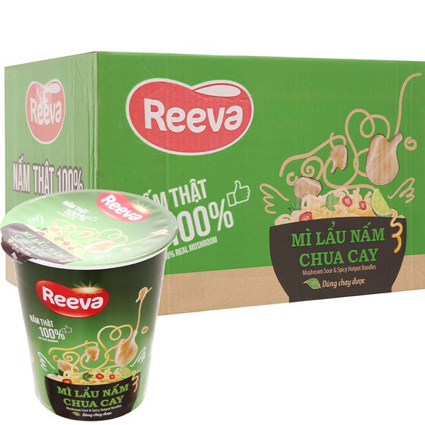  Mì Reeva lẩu nấm chua cay thùng 24 ly x 65g 