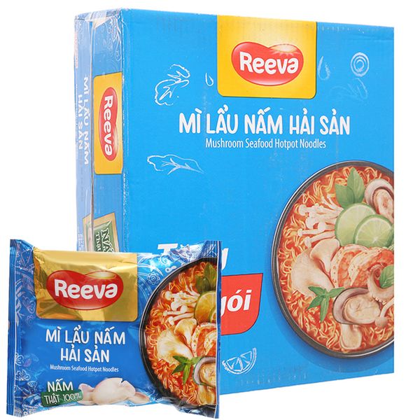  Mì Reeva lẩu nấm hải sản thùng 30 gói x 85g 