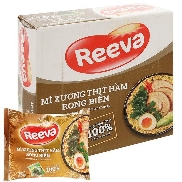  Mì Reeva xương thịt hầm rong biển thùng 30 gói x 85 g 