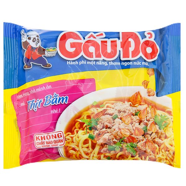  Mì thịt bằm hành phi Gấu Đỏ gói 64g 