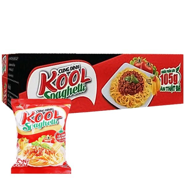  Mì trộn Cung Đình Kool Spaghetti có gói xốt bò bằm thùng 30 gói x 105g 
