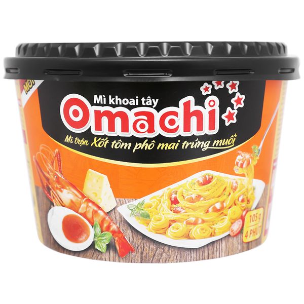  Mì trộn Omachi xốt tôm phô mai trứng muối hộp 105g 