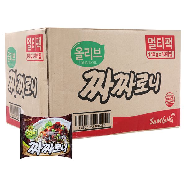  Mì trộn tương tàu dầu Olive Samyang thùng 40 gói x 140g 