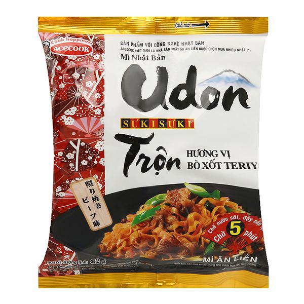  Mì trộn Udon Sưkisưki vị bò xốt teriyaki gói 82g 