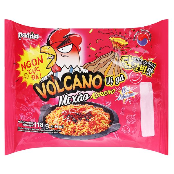  Mì trộn xào Koreno Volcano vị gà gói 118g 