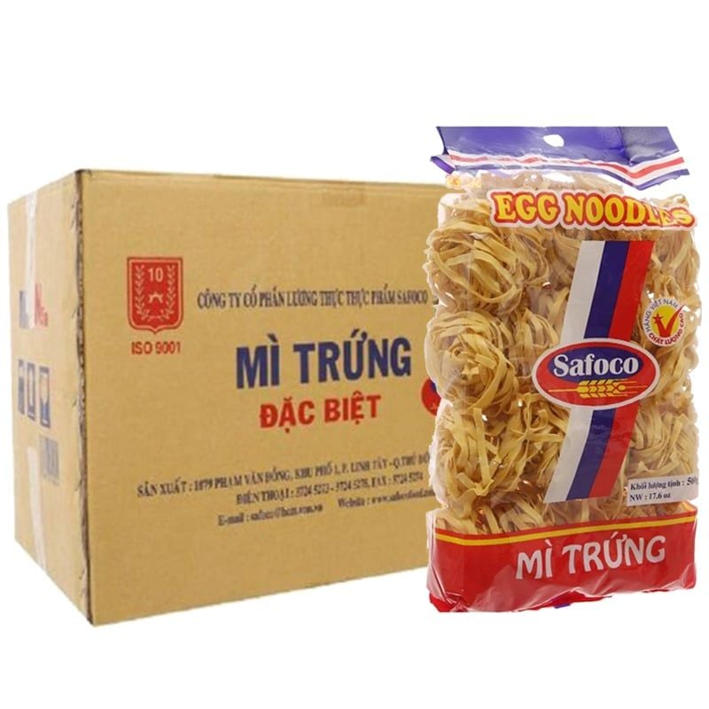  Mì trứng sợi lớn Safoco thùng 20 gói x 500g 