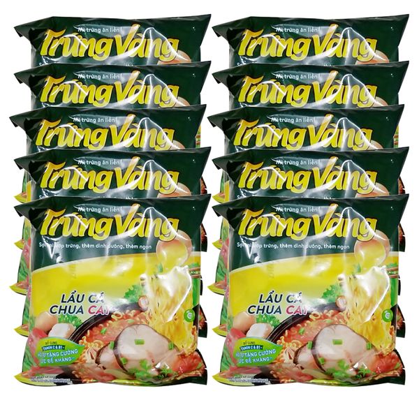  Mì Trứng Vàng Gấu Đỏ lẩu cá chua cay bộ 10 gói x 75 g 