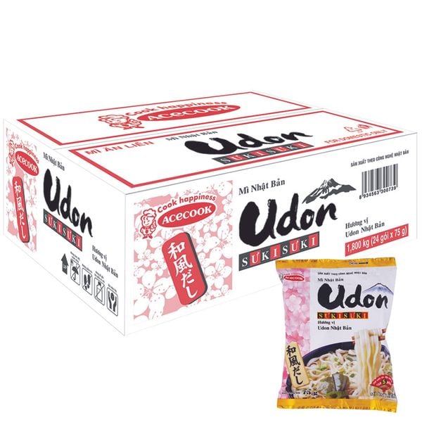  Mì Udon SưkiSưki vị truyền thống thùng 24 gói x 75 g 