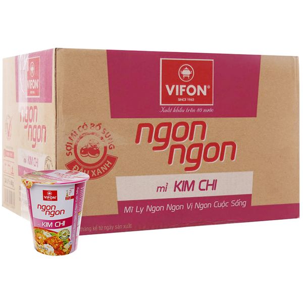  Mì Vifon Ngon Ngon kim chi thùng 24 ly x 60g 