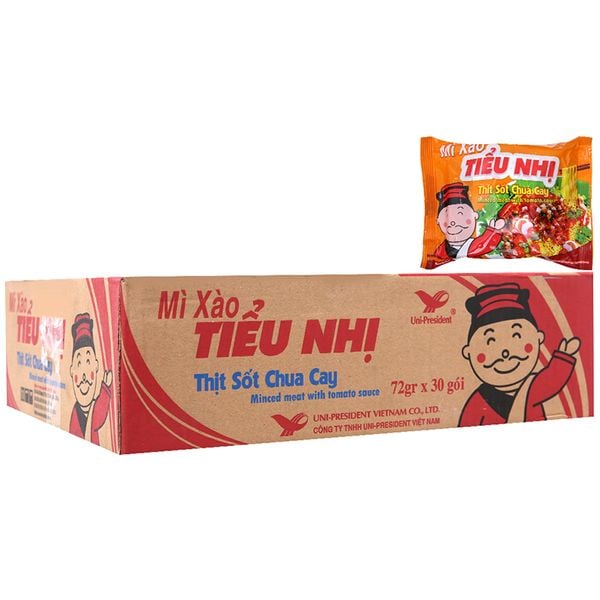  Mì xào khô Tiểu Nhị thịt sốt chua cay thùng 30 gói x 72g 