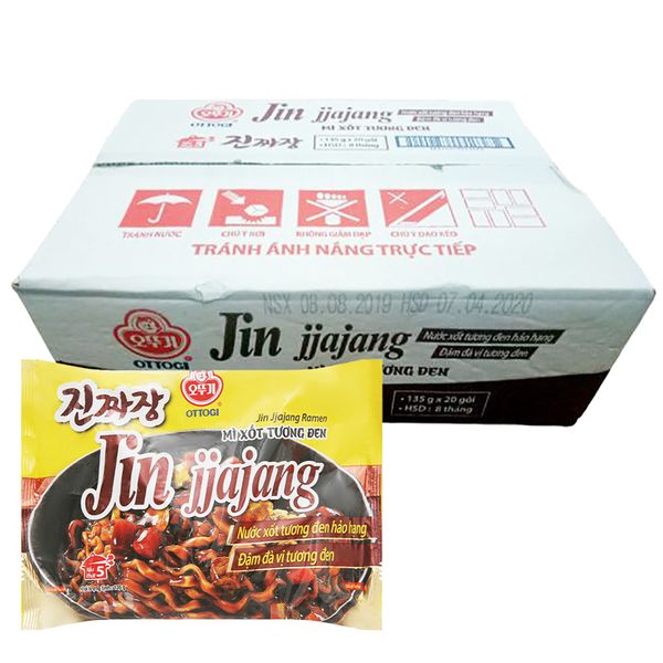  Mì xốt tương đen Jin Jjajang Ramen Ottogi thùng 20 gói x 135g 