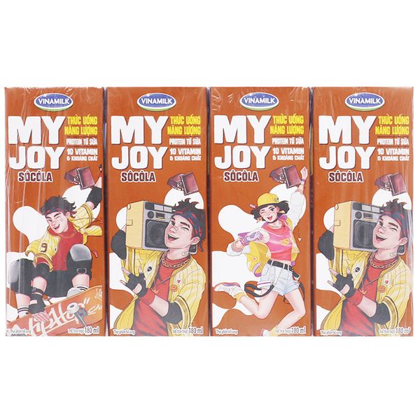  Thức uống năng lượng Vinamilk My Joy chocola lốc 4 hộp x 180ml 