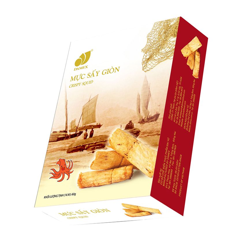  Mực sấy giòn ăn liền Damex hũ 150g 