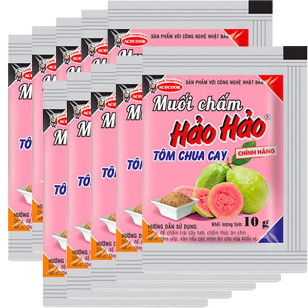  Muối chấm trái cây hải sản Hảo Hảo vị chua cay dây 10 gói  x 10 g 