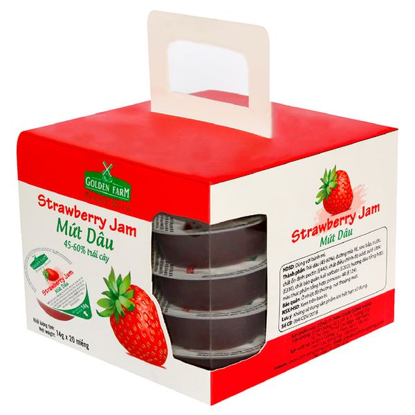  Mứt dâu Preserves Golden Farm hộp 20 hũ x 14g 