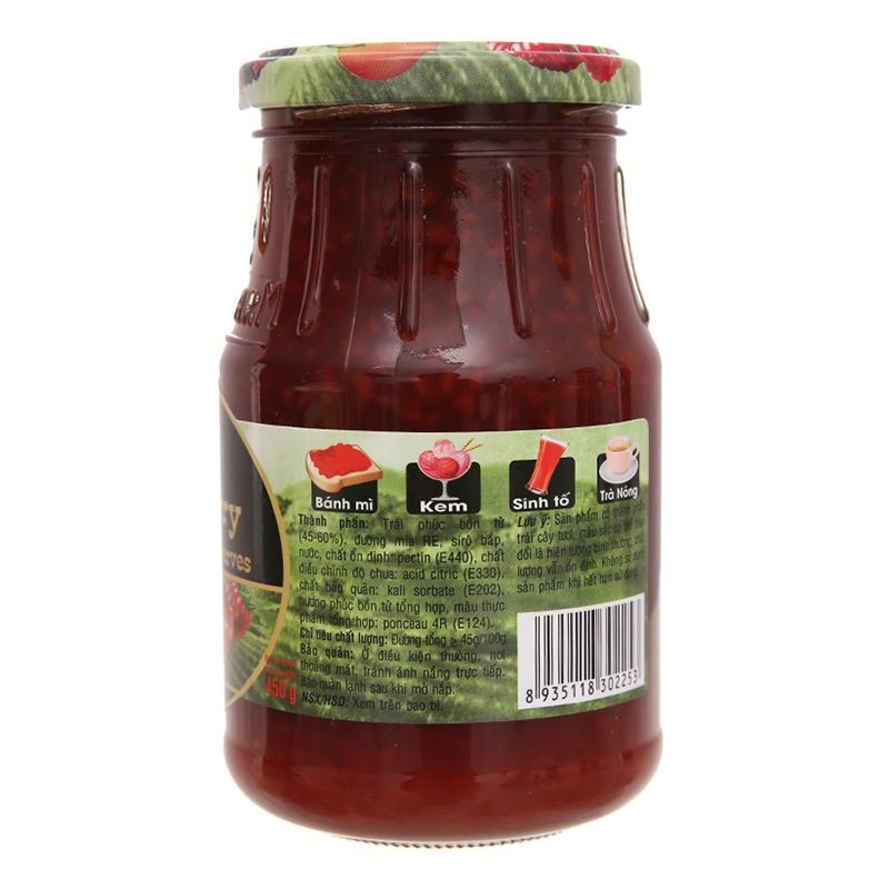  Mứt phúc bồn tử Preserves Golden Farm hũ 450g 