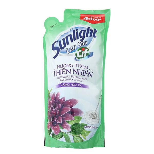  Nước lau sàn Sunlight Cif hương hoa hạ túi 1kg 