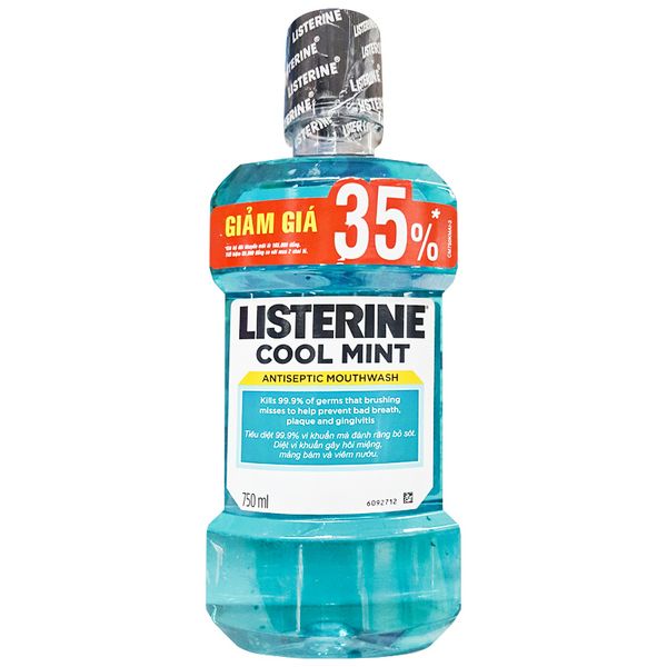  Nước súc miệng Listerine Cool Mint chai 750ml 