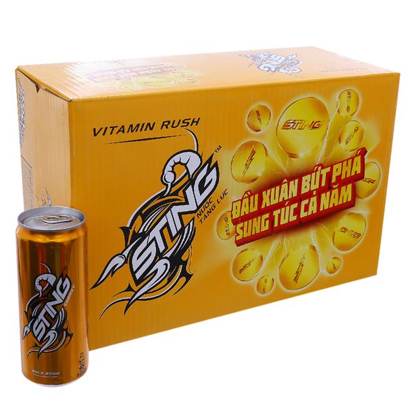  Nước tăng lực Sting Vàng lon cao thùng 24 lon x 330 ml 