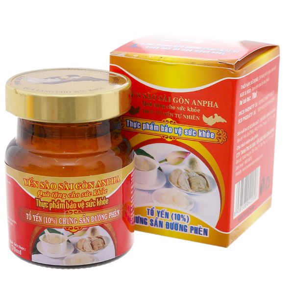  Nước yến sào Sài Gòn Anpha Có đường hũ 70g 