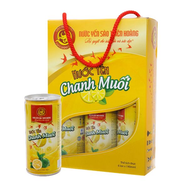  Nước yến sào Thiên Hoàng chanh muối lon hộp 6 lon x 190ml 