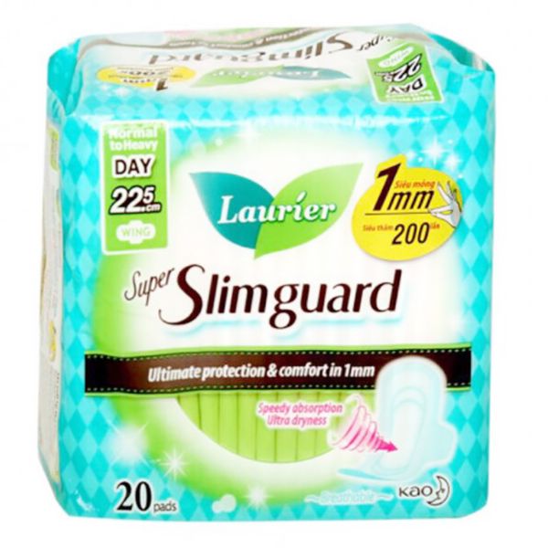  Băng vệ sinh Laurier Super Slimguard siêu siêu mỏng có cánh gói 20 miếng 